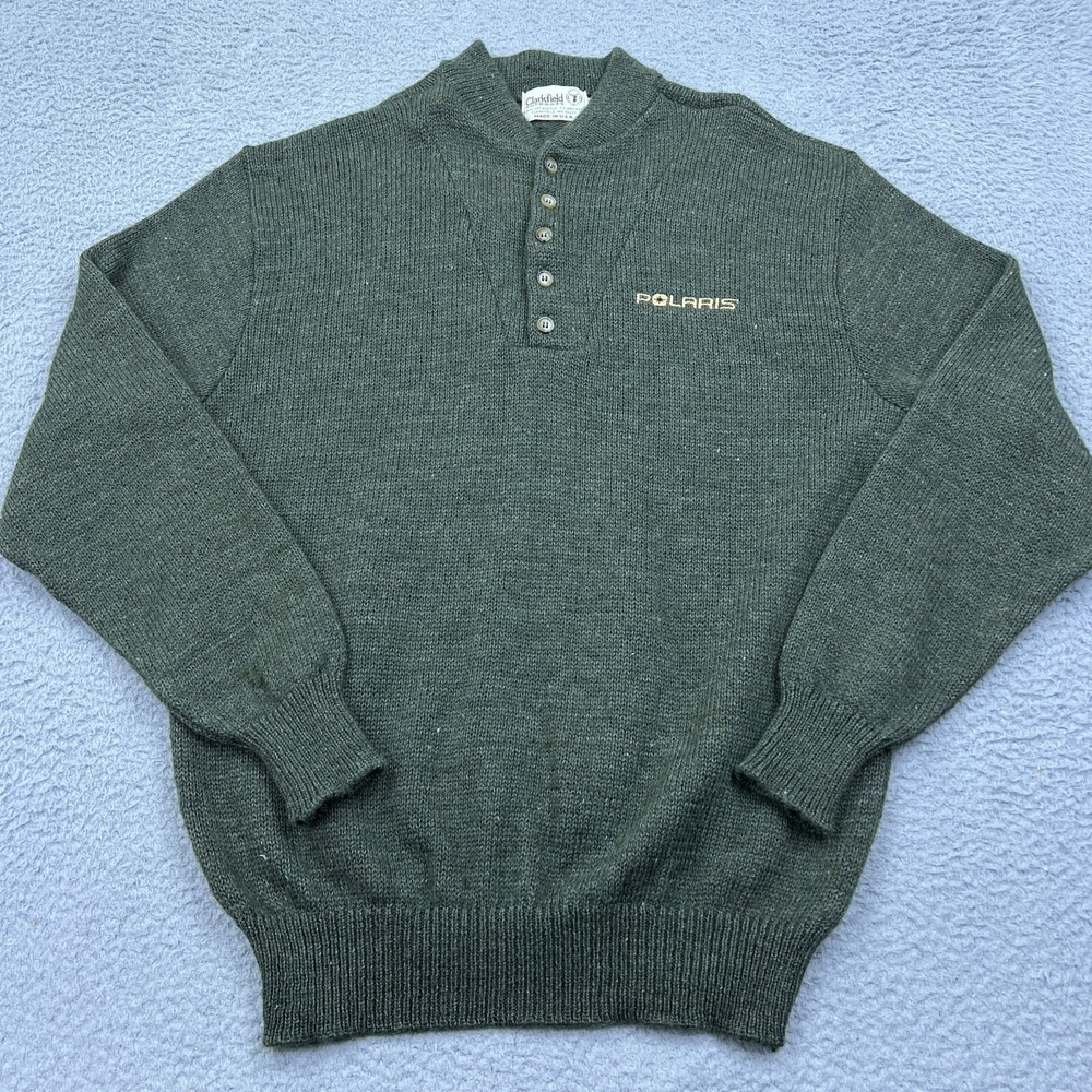 Clarkfield‎ Outdoor Sweater POLARIS Green XXL Henley Pullover USA Made